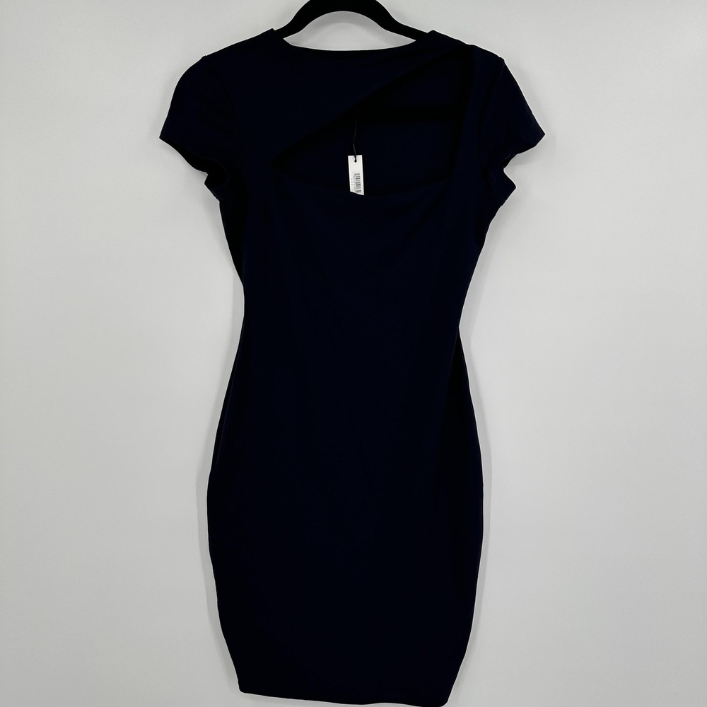 Susana Monaco Dress Womens Small Midnight Blue Short‎ Sleeve Cutout Bodycon USA